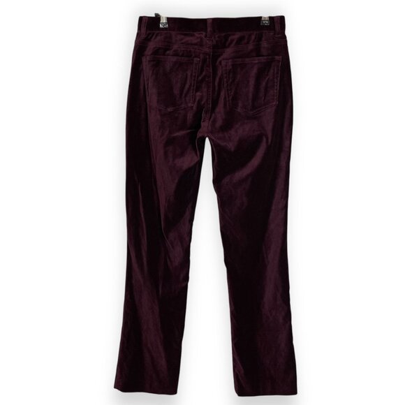Vintage Ralph Lauren Velvet Pants Wine Color Size 2 Straight Leg Dark Academia - Picture 2 of 10